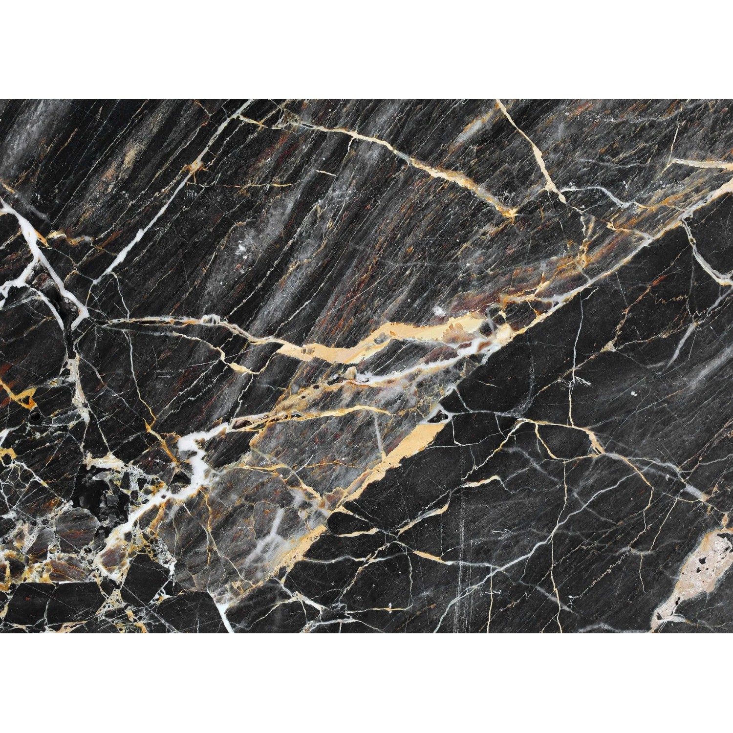 living walls Fototapete Designwalls Black gelb Marble, glatt, (5 St)