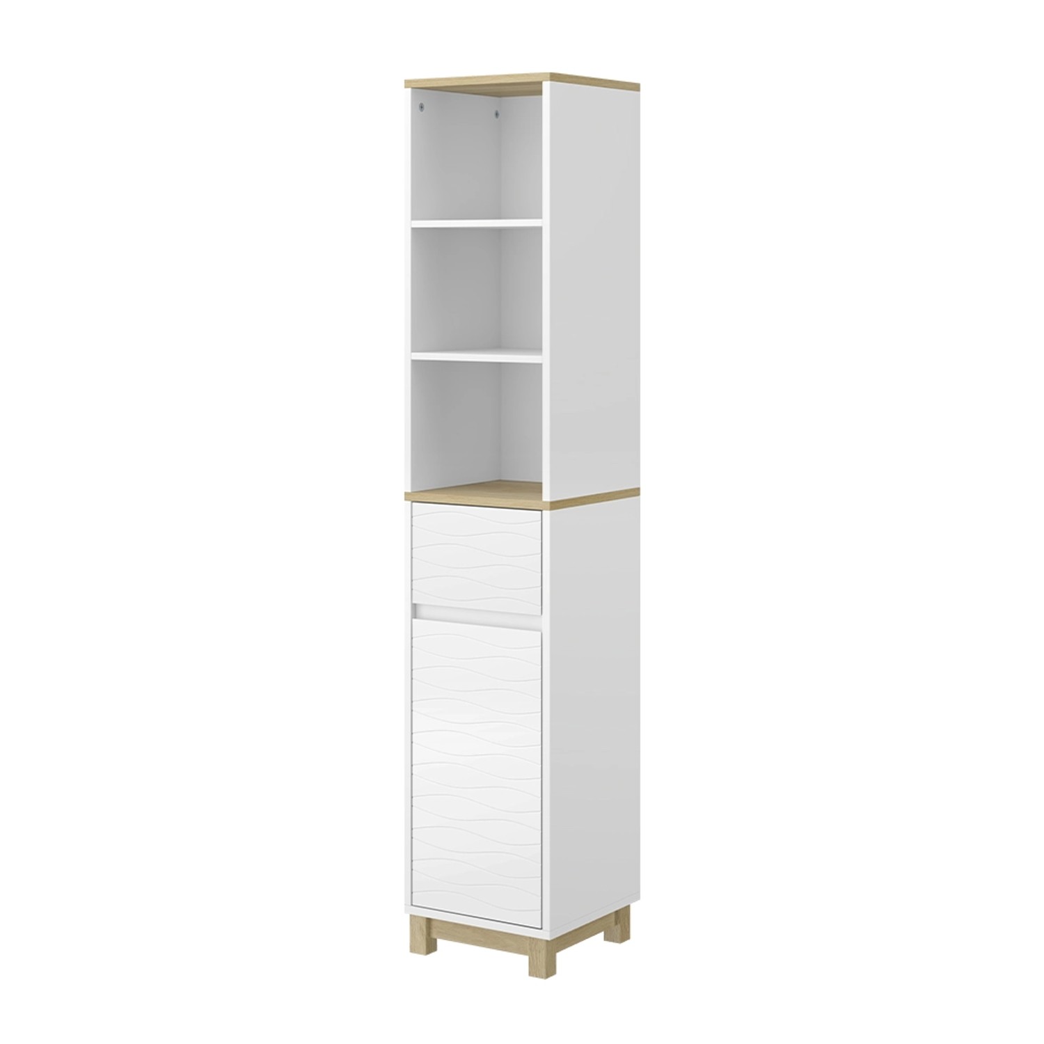 Vicco Badezimmermöbel Livia Weiß 30 x 151 cm mit Schubladen
