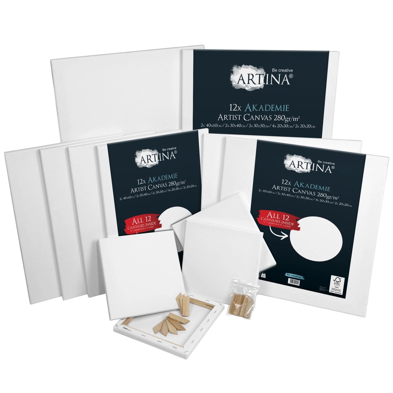 Artina Akademie Keilrahmen FSC 12tlg günstig online kaufen