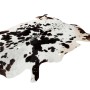MeGusta Flachflor Teppich, schwarz-weißes Kuhfellmuster, Lederteppich