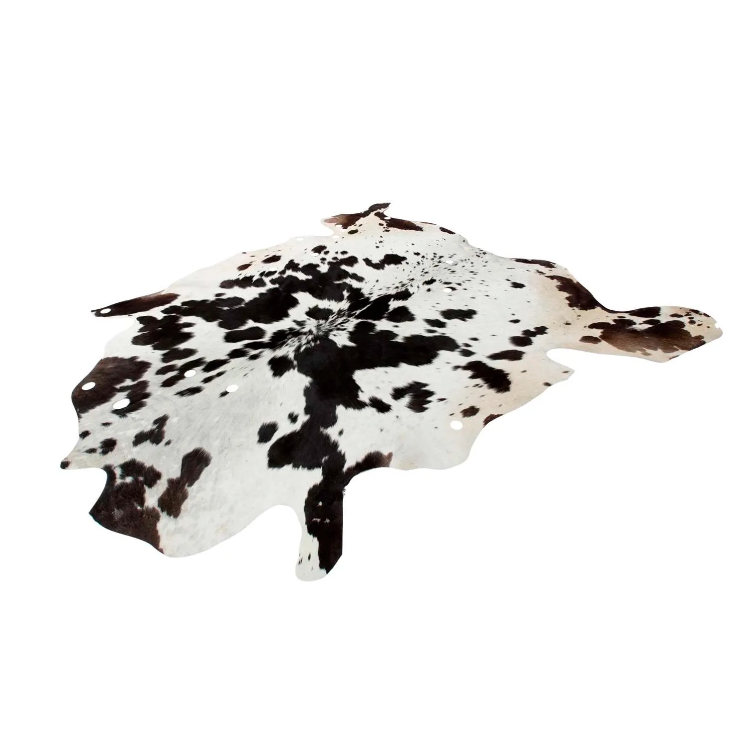 MeGusta Flachflor Teppich, schwarz-weißes Kuhfellmuster, Lederteppich