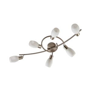 Lindby Strahler Arda 9621269 Modern in Alu aus Glas 6-flammig E14 Wohnzimmerleuchte