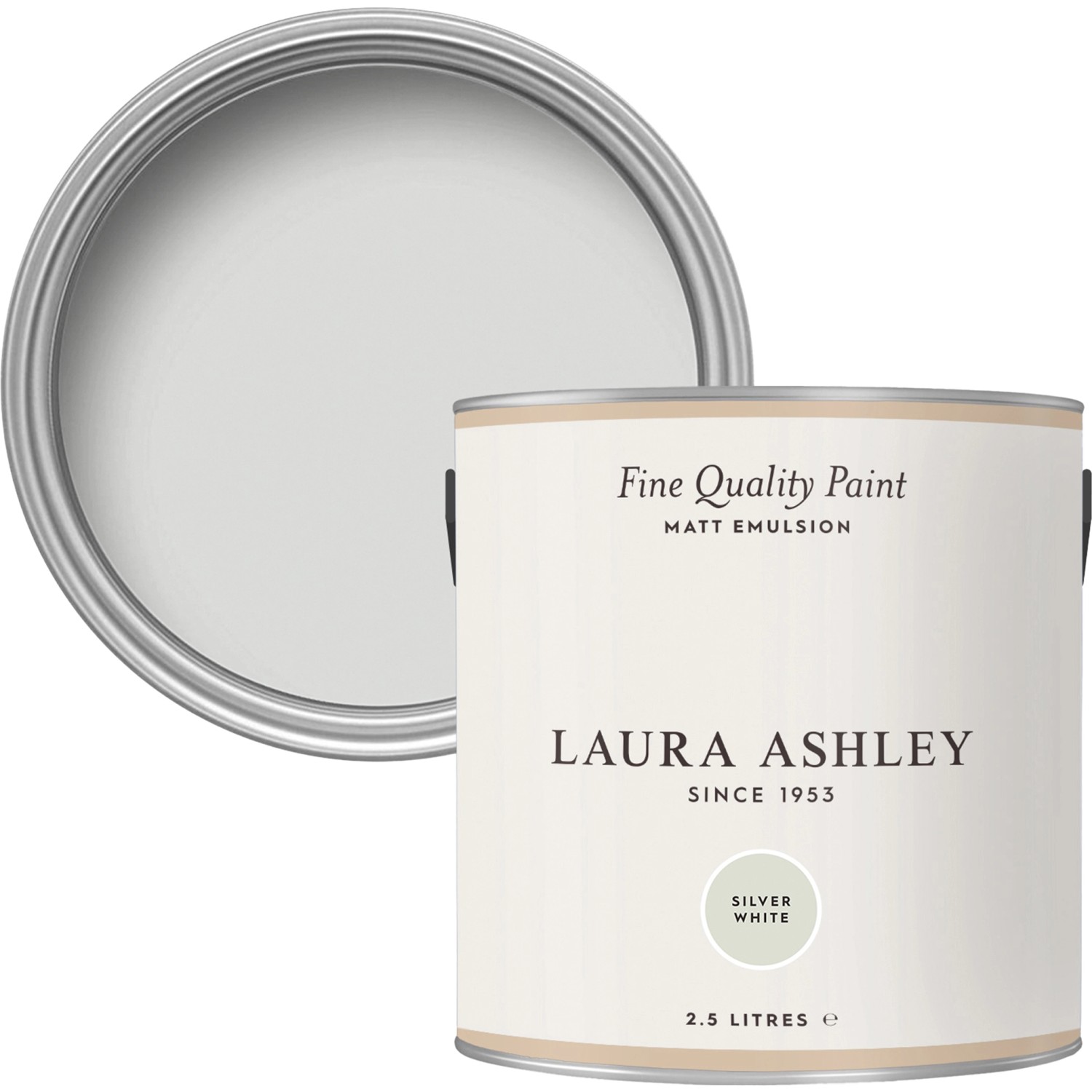 Laura Ashley Wandfarbe Silver White Weiß 2,5 l