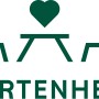Logo von Gartenherz mit Gartentisch und Stühlen als stilisierte Darstellung.
