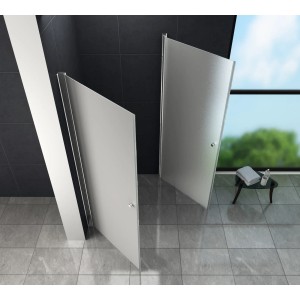Glasdeals Duschkabine SPA FROST 80x80: Rahmenlose Duschabtrennung mit Pendeltür aus ESG-Glas.
