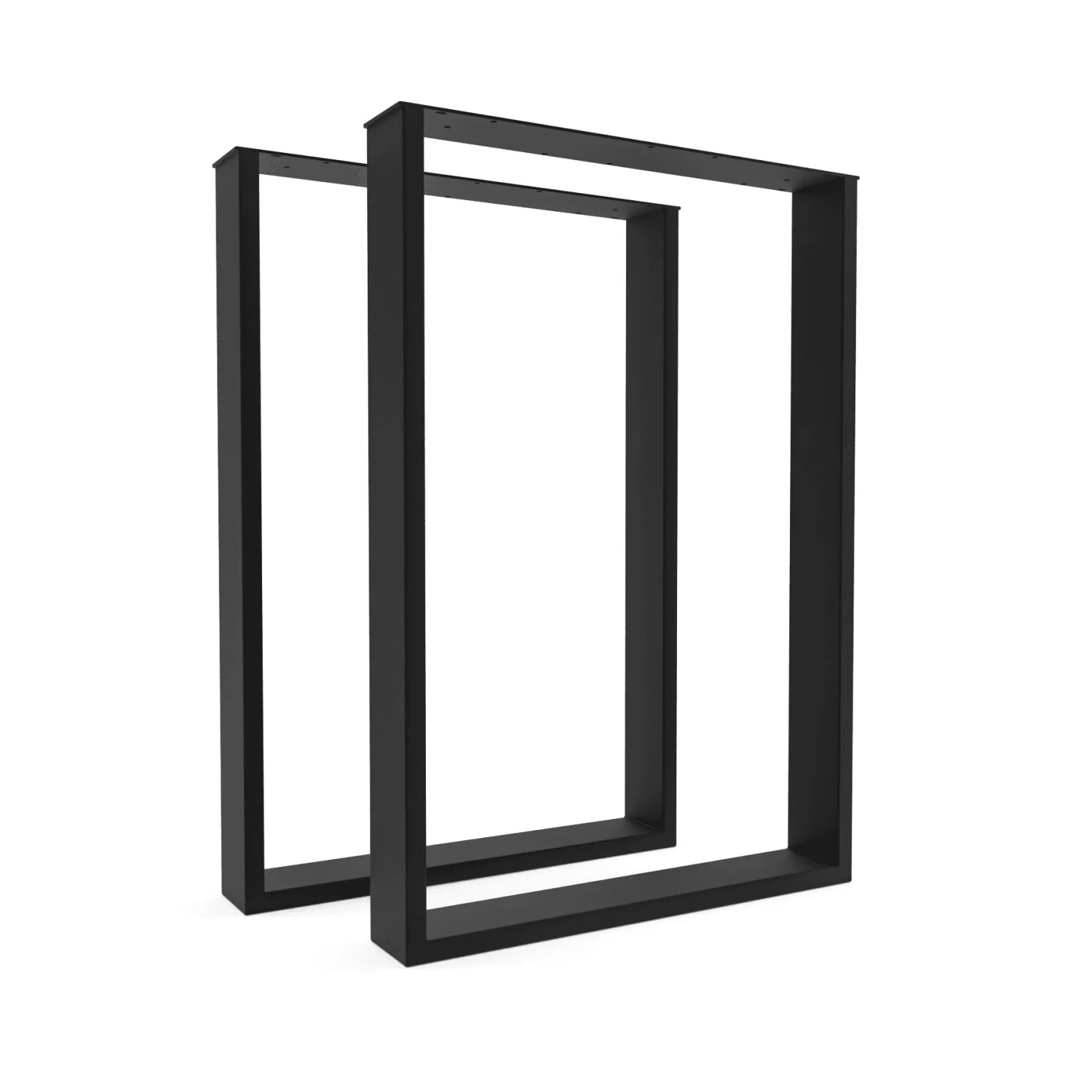 HEVVA Tischbeine BASEL 50 cm Tief 72 cm Höhe 2er Set Schwarz