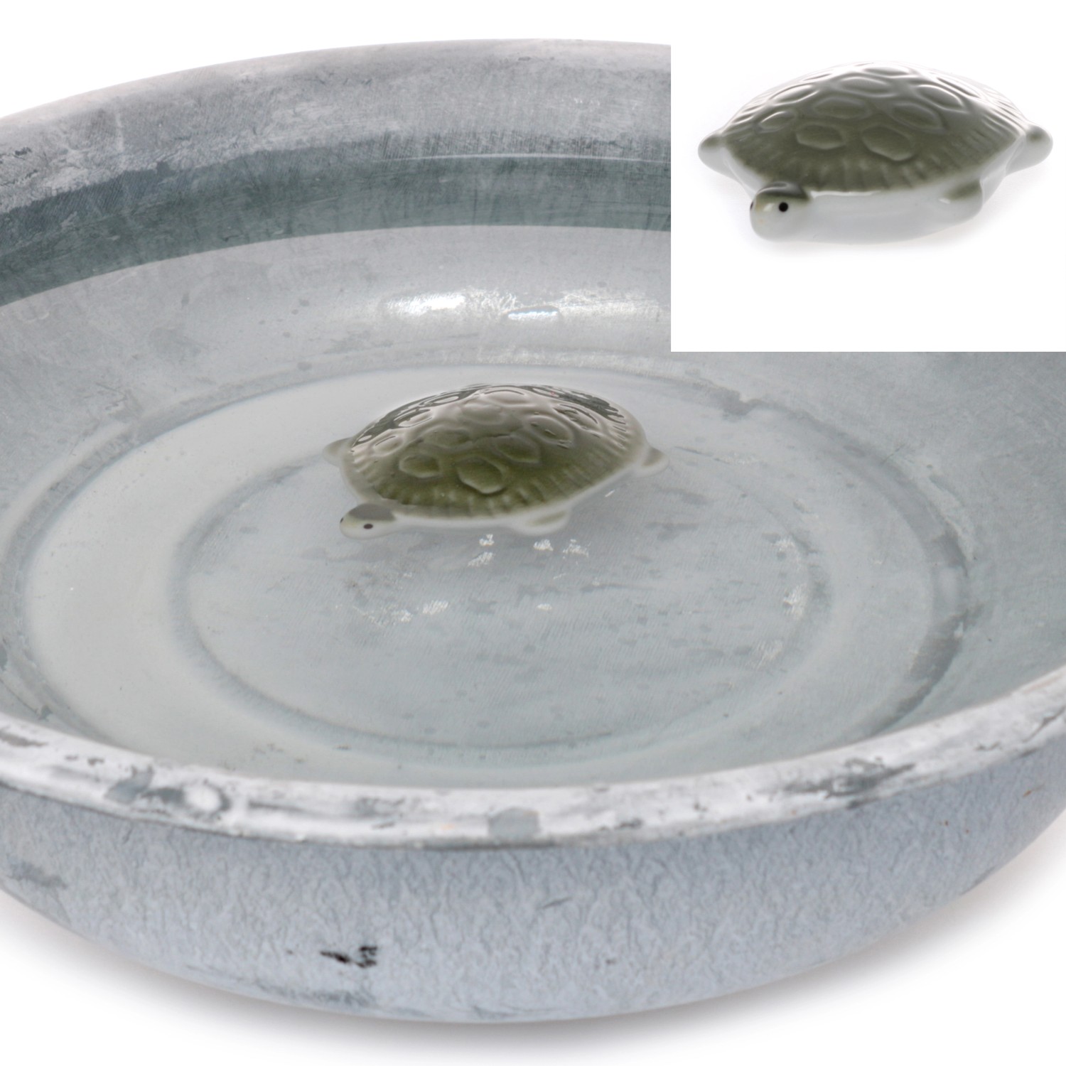 DekoSchildkröte Schwimmend Porzellan 2,2 cm Grau/Grün kaufen bei OBI