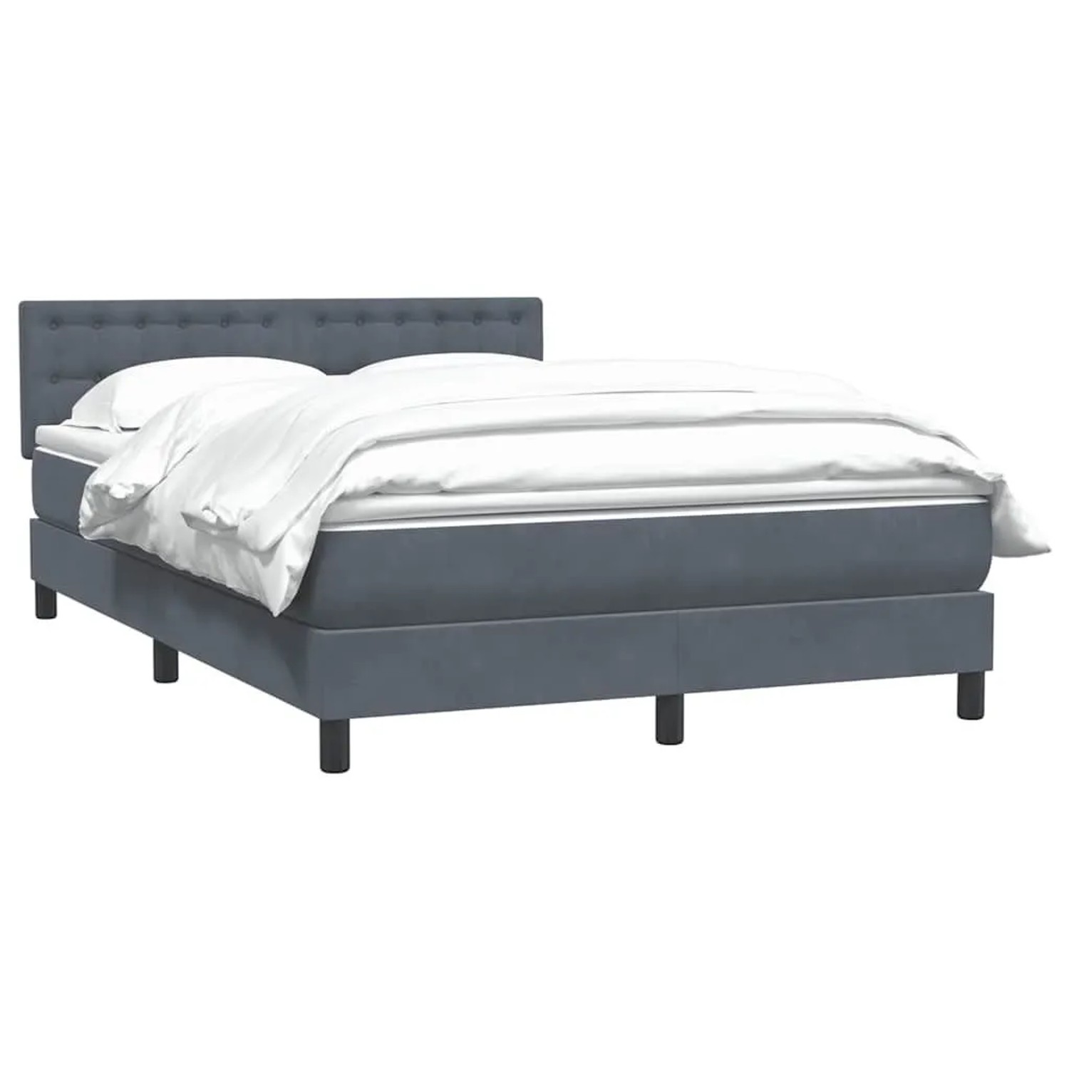 vidaXL Boxspringbett mit Matratze Dunkelgrau 140x220 cm Samt 3316642 günstig online kaufen