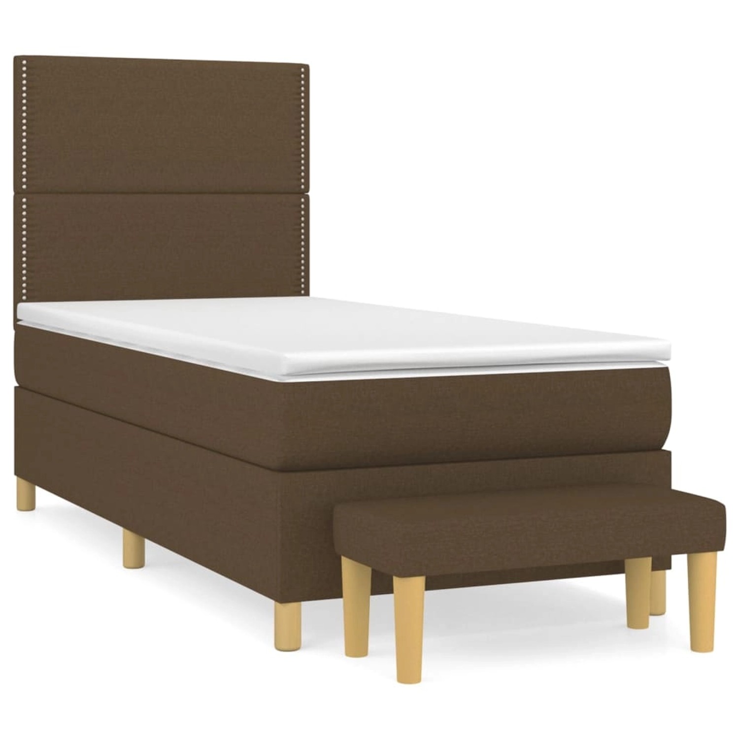 vidaXL Boxspringbett mit Matratze Dunkelbraun 100x200 cm Stoff1358311 günstig online kaufen