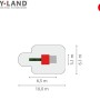 Draufsicht Hy-Land Spielgerät Q3 mit Rutsche, Maße: 10 x 6,1 m, Douglasie.