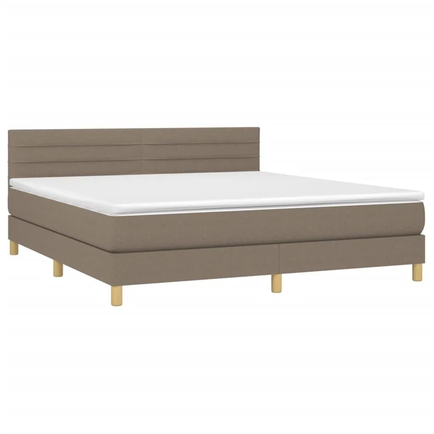 vidaXL Boxspringbett mit Matratze & LED Taupe 160x200 cm Stoff 3133809 günstig online kaufen