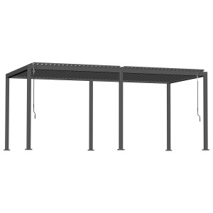 Dreamgarden Pergola 6 x 3 x 2,5 m Tropea Manuell Anthrazit Lamellendach