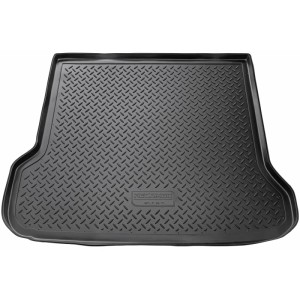 Schwarze Gummi Kofferraumwanne mit Rand für Volvo V70 III/XC70 II (2007-2016), passgenaues Autozubehör.