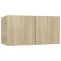 VidaXL TV-Schrank-Set, 7-teilig, Sonoma-Eiche, Holzwerkstoff. Wohnwandelement mit Stauraum.