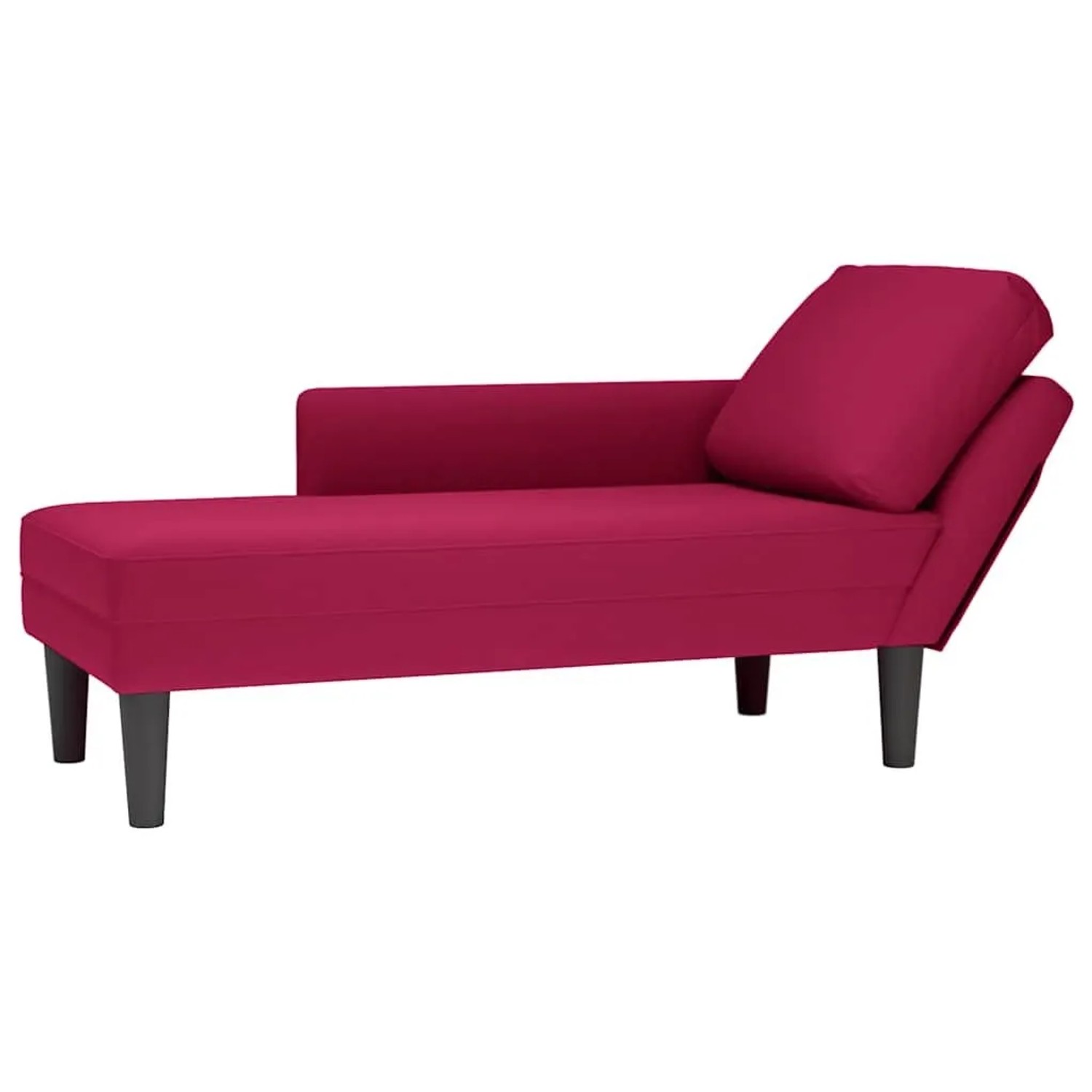 vidaXL Chaiselongue mit Kissen und Rechter Armlehne Weinrot Samt 4009811