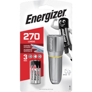 Energizer Vision HD Metall Taschenlampe mit Batterien, 270 Lumen, 3 Modi.