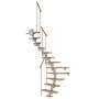 Dolle Mittelholmtreppe Dublin, Eiche perlgrau, 1/2 gewendelt, mit Edelstahlgeländer.