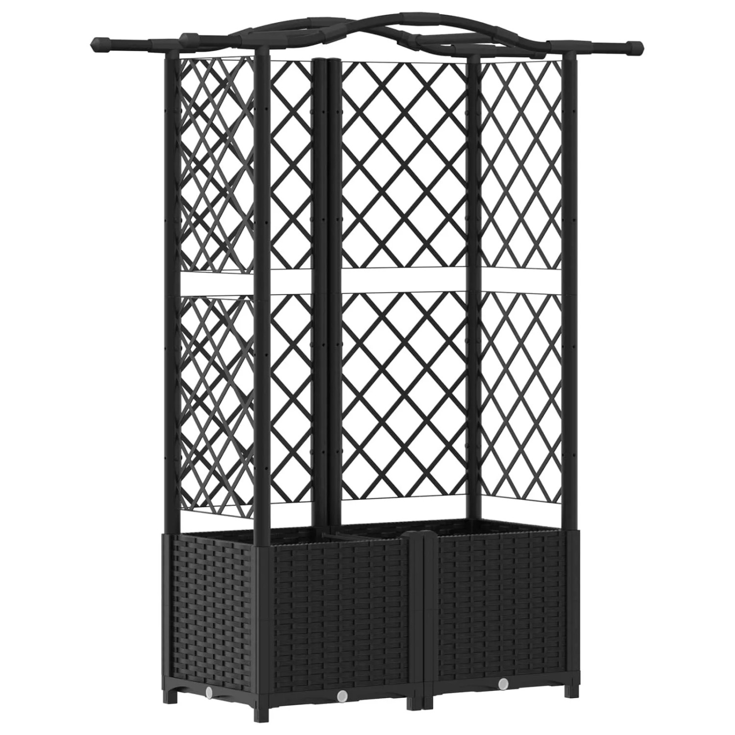 vidaXL Hochbeet mit Rankgitter und Dach Schwarz 122 x 40 x 141 cm PP 42032536