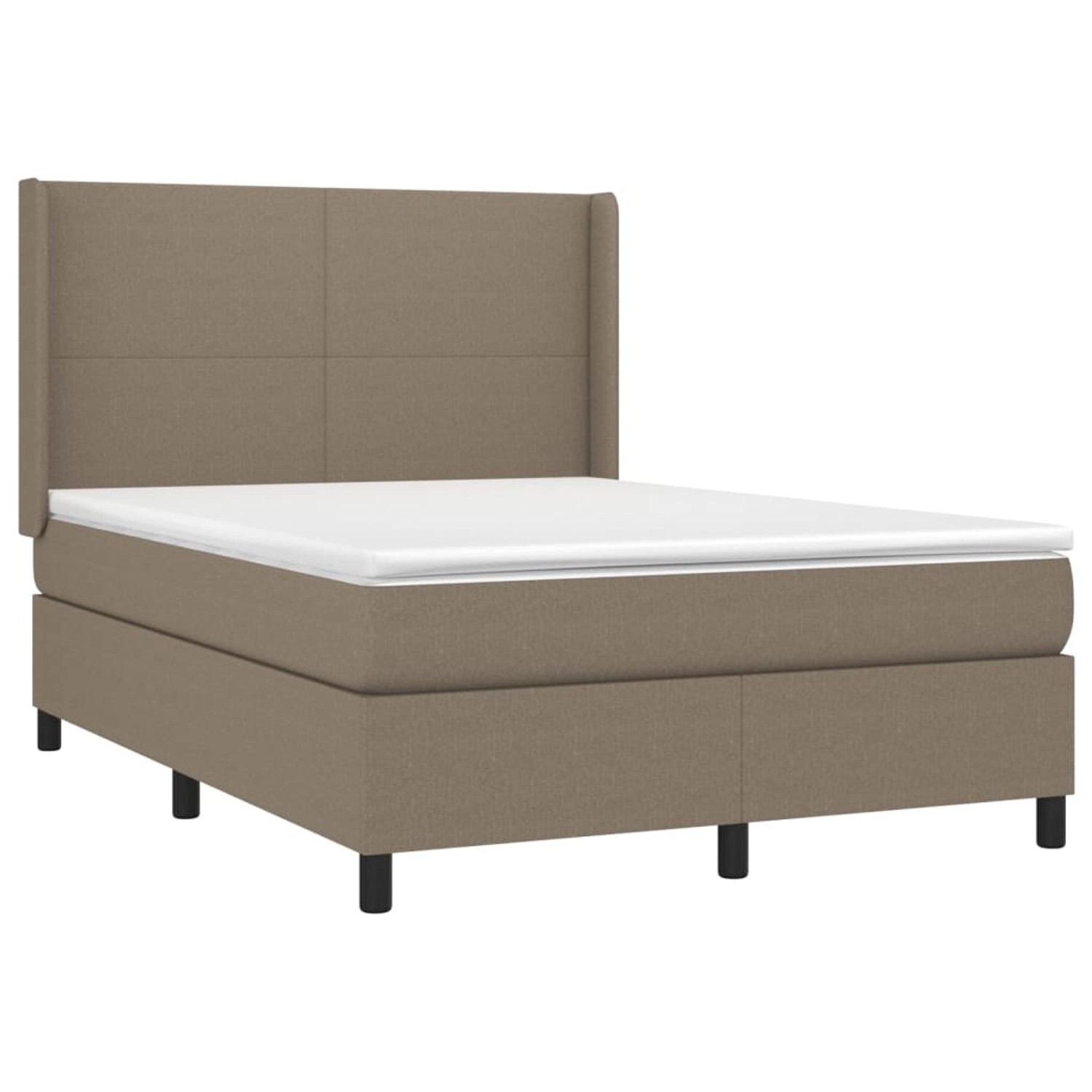 vidaXL Boxspringbett mit Matratze & LED Taupe 140x190 cm Stoff 3138153 günstig online kaufen