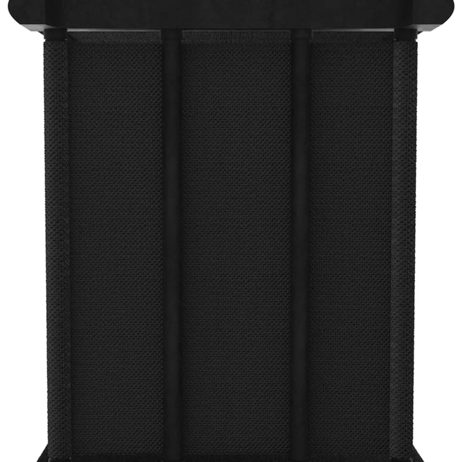 Schwarzes VidaXL Würfel-Regal mit 9 Fächern aus Stoff, Detailansicht.