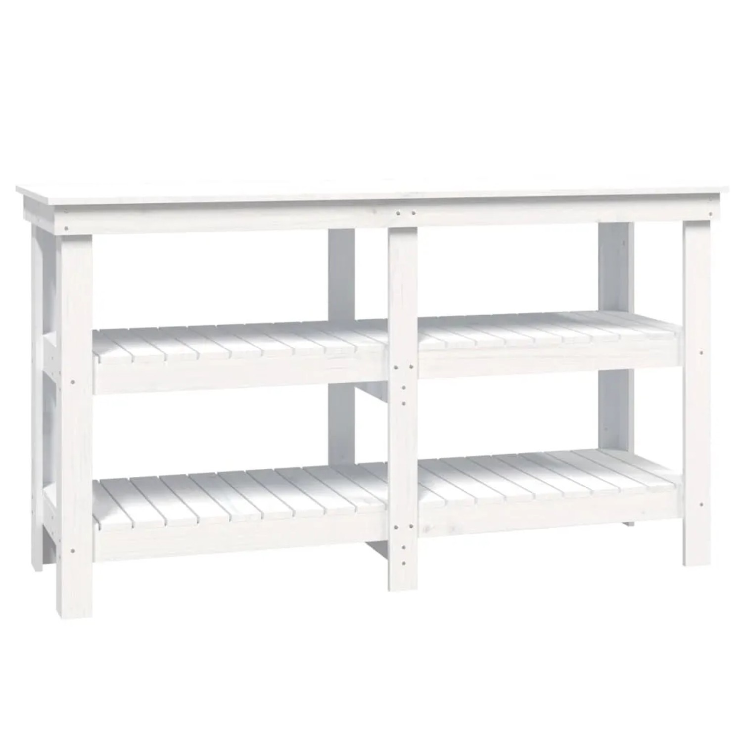 vidaXL Werkbank Weiß 142,5x50x80 cm Massivholz Kiefer 823650