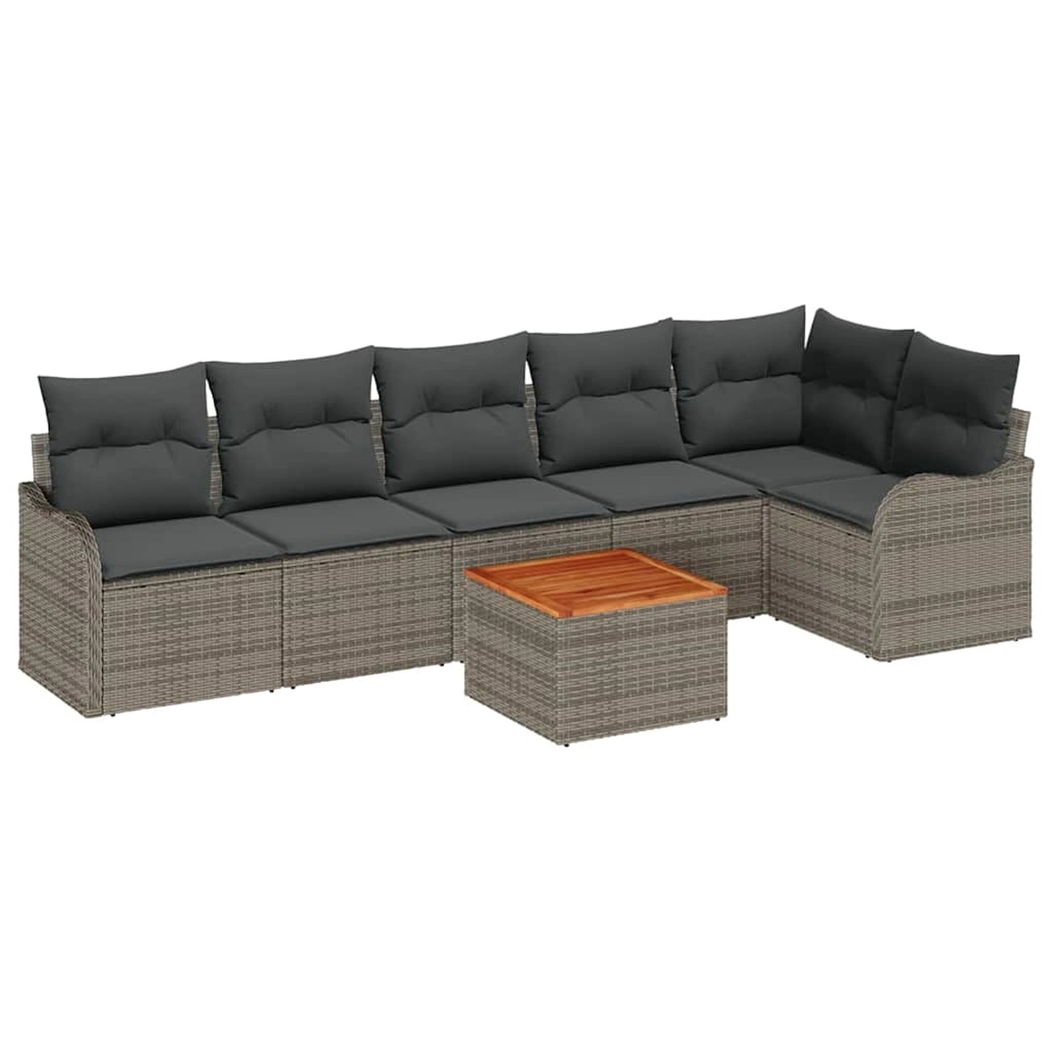 vidaXL Garten-Sofa-Set 7-Tlg Grau Poly Rattan 3347461 günstig online kaufen