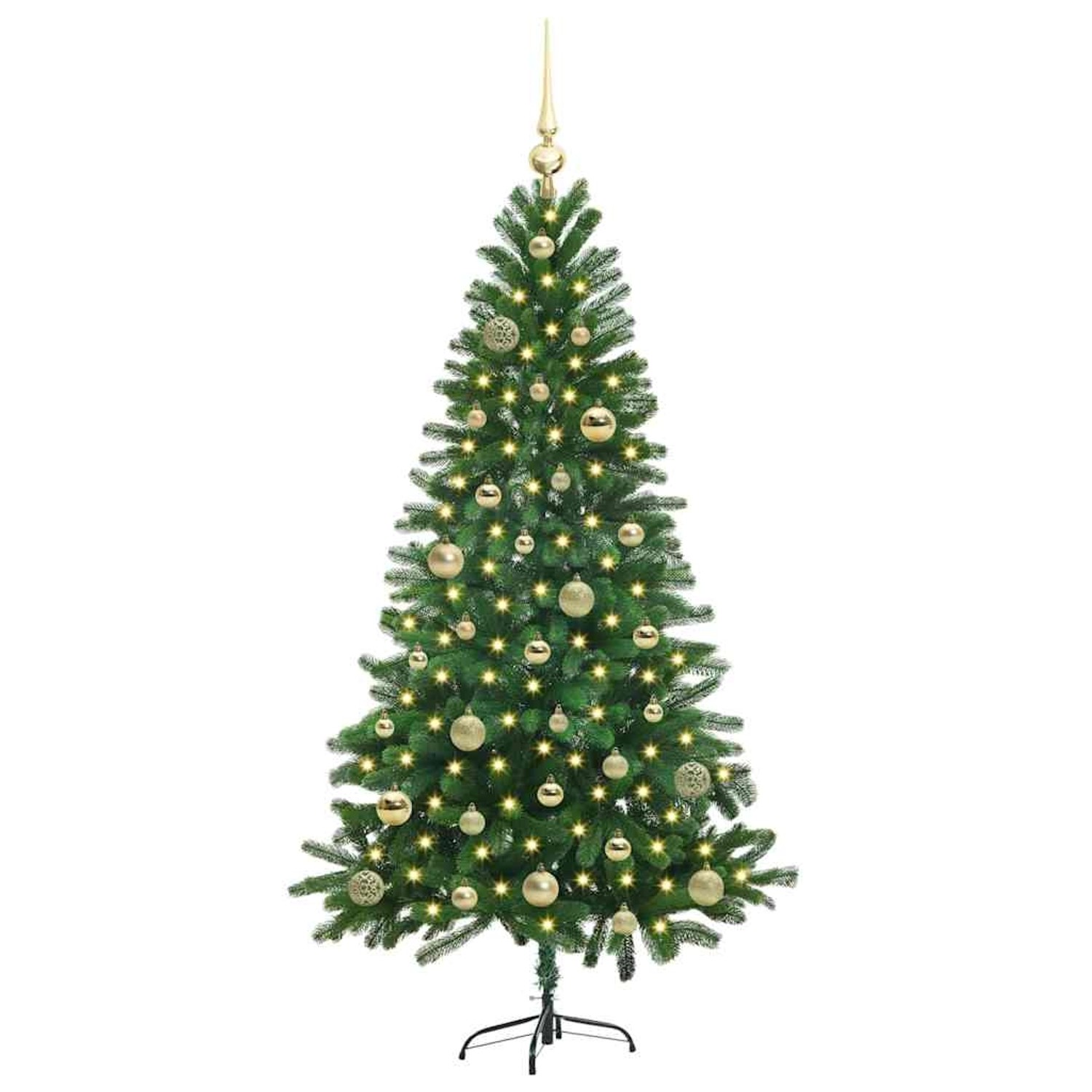 vidaXL Weihnachtsbaum mit 150 LEDs mit Ständer Grün 150 cm PE 3396322