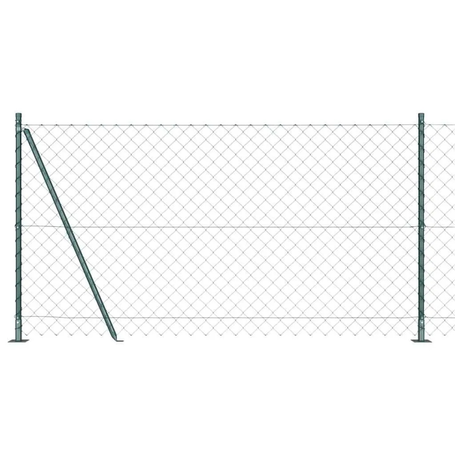 vidaXL Zaunpfosten Grün 10 x 1,2 m 60 x 60 mm Gitter Stahl und PVC 3351238 günstig online kaufen