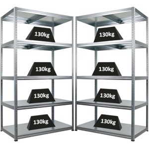 PROREGAL Mega Deal 2x Schwerlastregal Steel Eagle HxBxT 180x100x60cm Fachlast 130kg Verzinkt