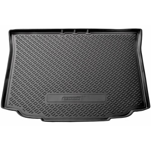 Schwarze Gummi Kofferraumwanne für Skoda Roomster (2006-2015) mit Rand.