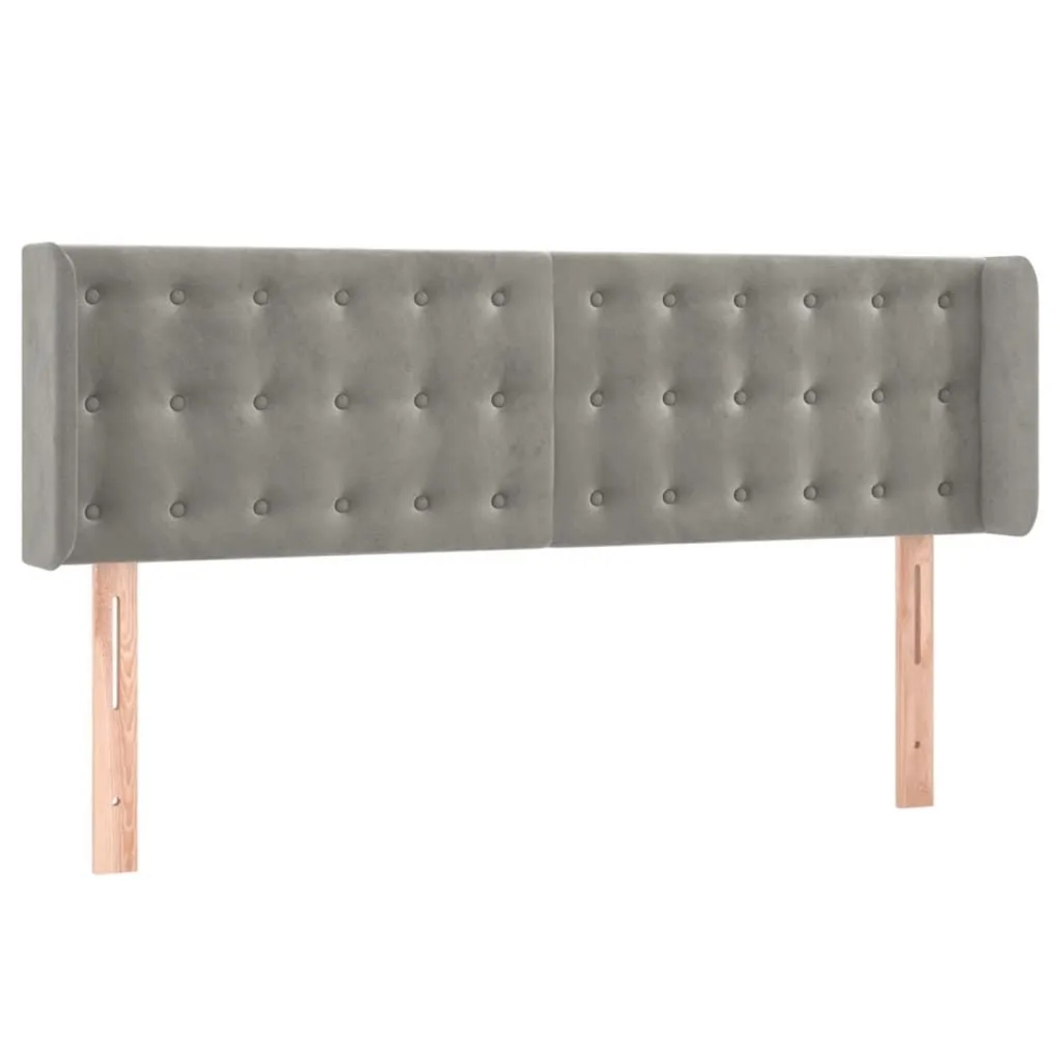 vidaXL Kopfteil mit Ohren Hellgrau 147x16x78/88 cm Samt 3119250