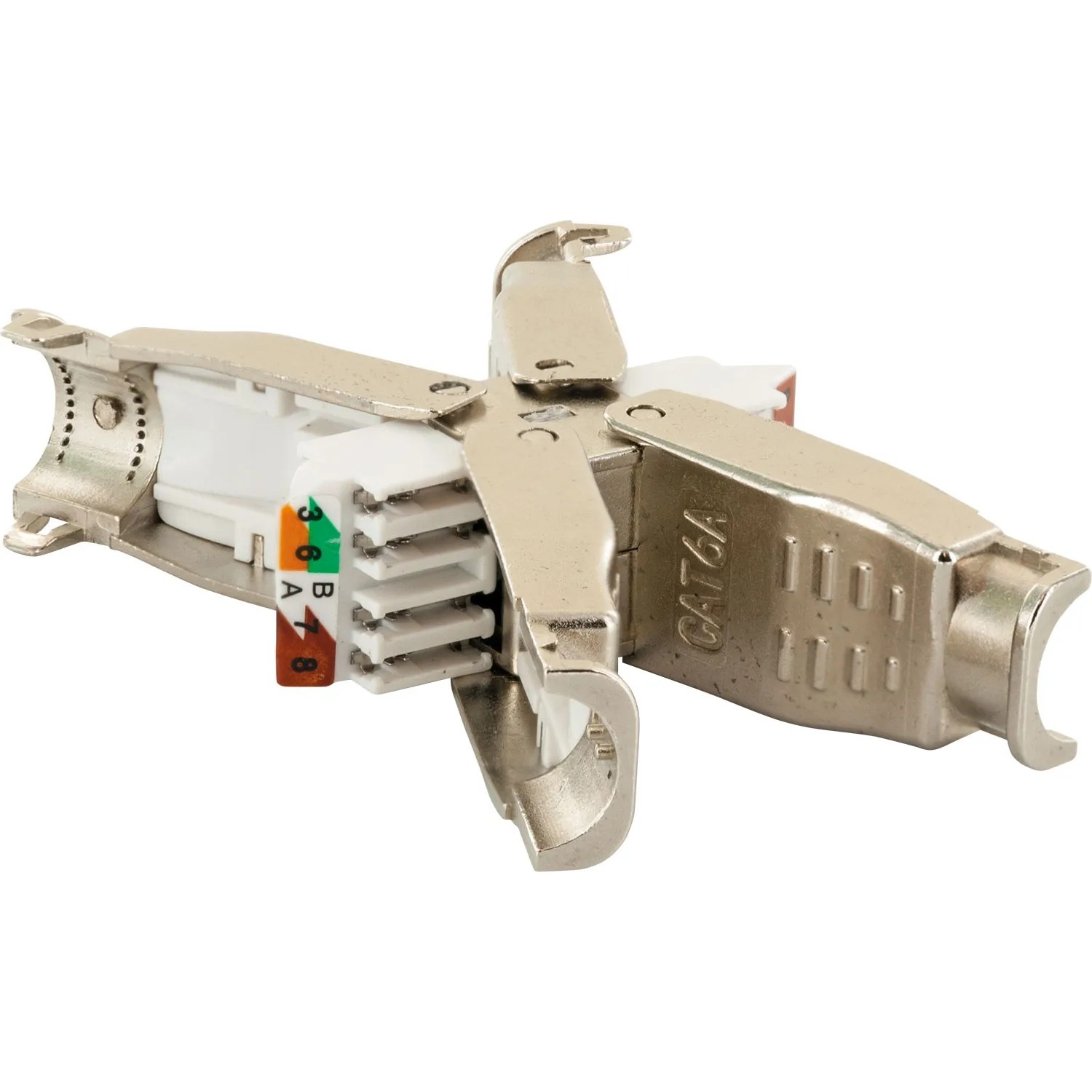 Schwaiger CAT 6A Keystone Verbinder aus Zinkdruckguss für Netzwerktechnik.