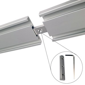 Bestlivings Aluminium Gardinenschiene, 2-läufig, 90 cm, silberfarben, mit Wandträger und Verbindungsstück.