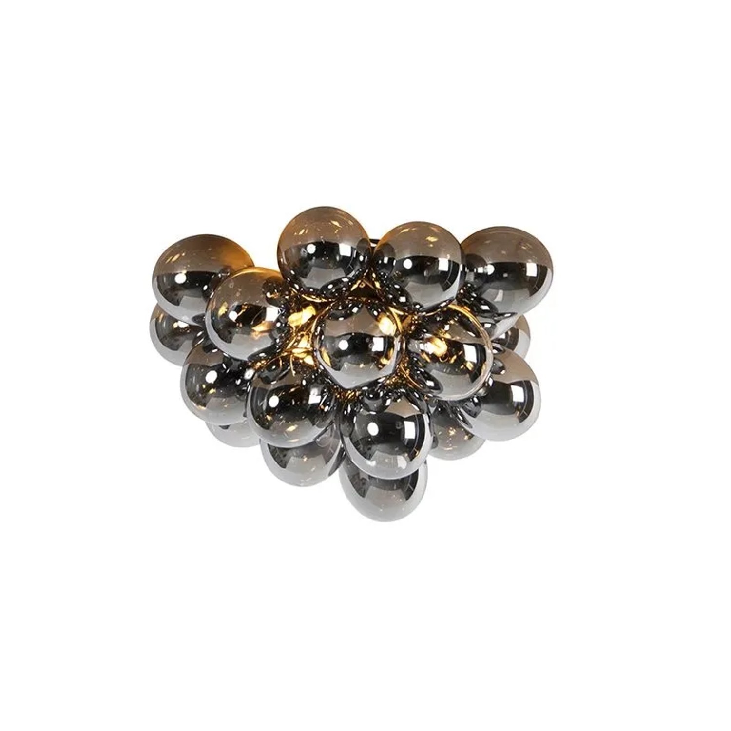 QAZQA Design Deckenleuchte Schwarz mit Rauchglas 6 Lampen Uvas