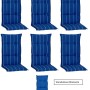 6er-Set Beo Sitzauflagen Hochlehner Tovarnik blau-weiß gestreift für Gartenstühle.