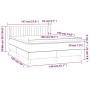 vidaXL Boxspringbett dunkelblau 140x190 cm mit Maßen. Bettrahmen, Matratze und Topper.