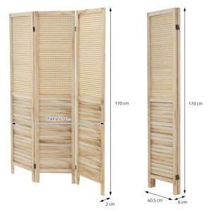 ML-Design Paravent Osaka Natur, 3-teilig, 170x121 cm, Bambus Raumteiler, Dekoartikel & Wohnaccessoire.