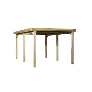 Weka Flachdach-Carport 617 Gr.1 mit PVC-Dach, Holzkonstruktion.