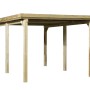 Weka Flachdach-Carport 617 Gr.1 mit PVC-Dach, Holzkonstruktion.