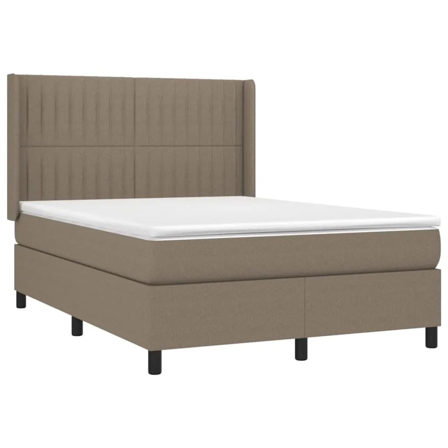 vidaXL Boxspringbett mit Matratze & LED Taupe 140x200 cm Stoff 3138481 günstig online kaufen