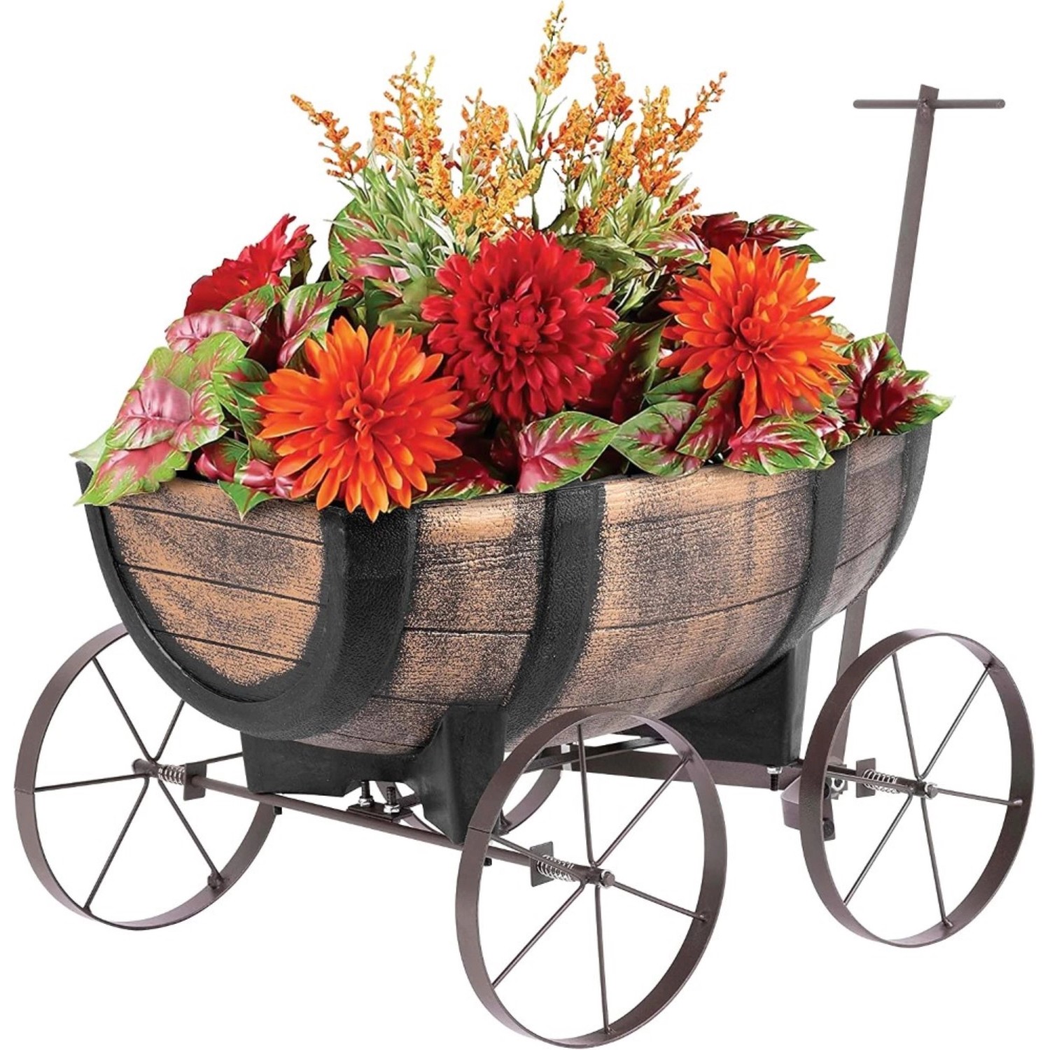 PROREGAL Pflanzenwagen Whiskyfass Maße 41x29x19 cm in Holzoptik auf Rädern günstig online kaufen