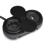 Schwarze SOTECH Doppel Einbausteckdose mit Schuko und USB Anschluss.