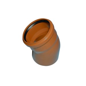 Marley Kanalgrundrohr-Bogen 30 Grad DN 110 aus Kunststoff in Orange.