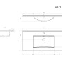 Technische Zeichnung Badmöbel-Set Posseik Homeline 100 Eiche Gold mit Maßen.