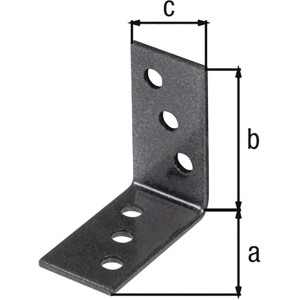Alberts Duravis Winkelverbinder, 40x40x20 mm, Schwarzdiamant, Duplexbeschichtung, mit Löchern.