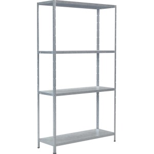 Verzinktes Schulte Steckregal mit 4 Böden, 180x100x35 cm, ideal für Keller, Garage oder Werkstatt.
