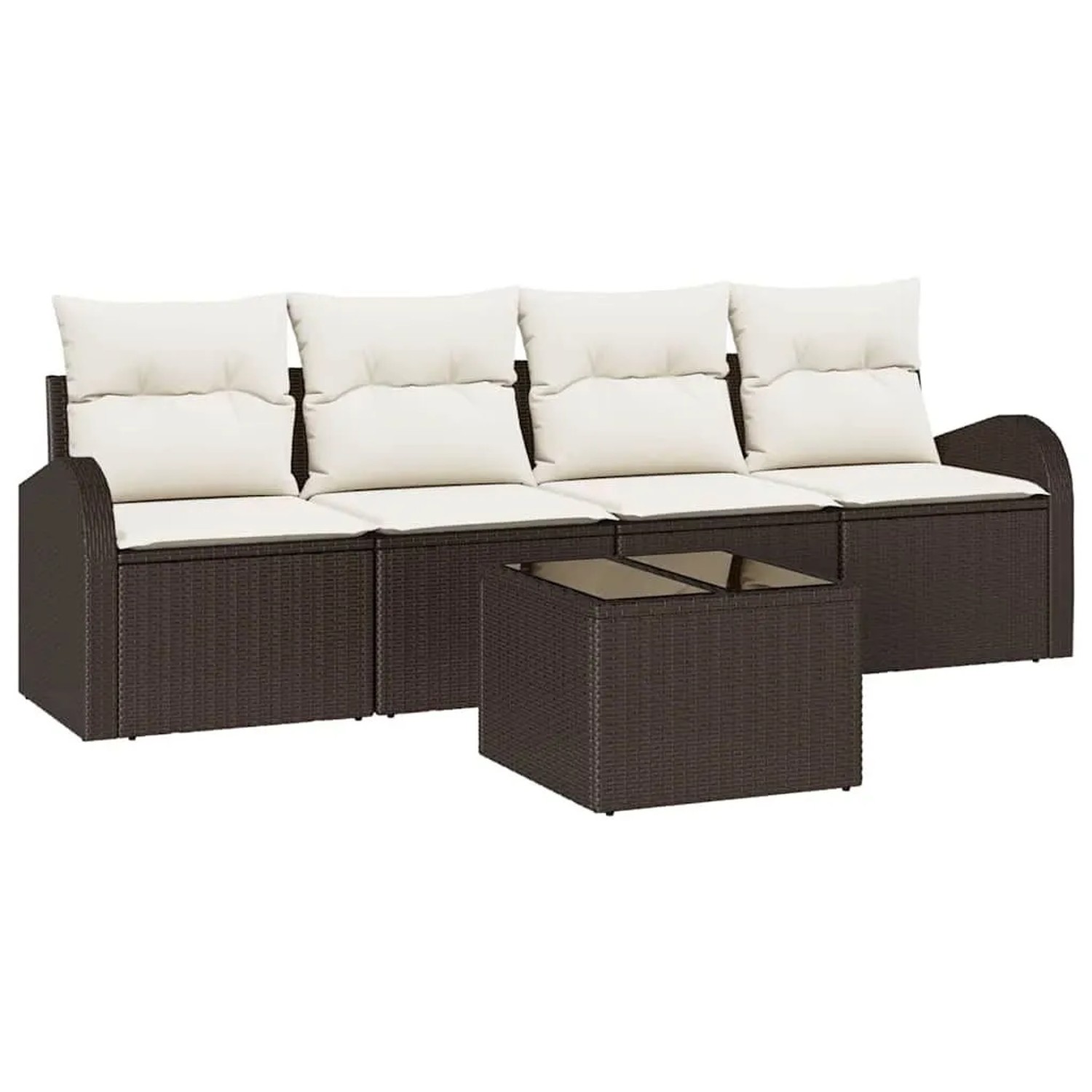 vidaXL Gartensofa-set Braun 55 x 55 x 37 cm Poly-Rattan 3345908 günstig online kaufen