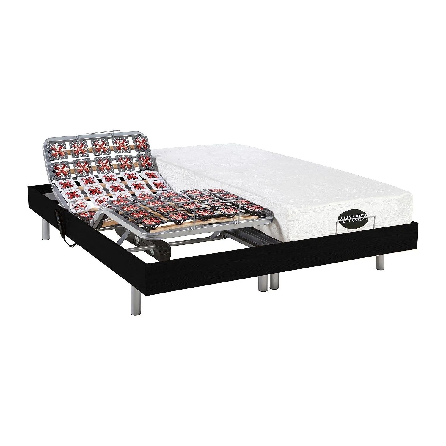 Vente-unique Bett Mit Elektrischem Lattenrost Lysis Schwarz 200 cm  71 cm
