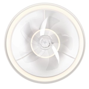 Weiße Lamkur LED-Deckenleuchte Fargo mit Ventilator, Ø 50cm.