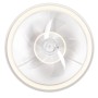 Weiße Lamkur LED-Deckenleuchte Fargo mit Ventilator, Ø 50cm.